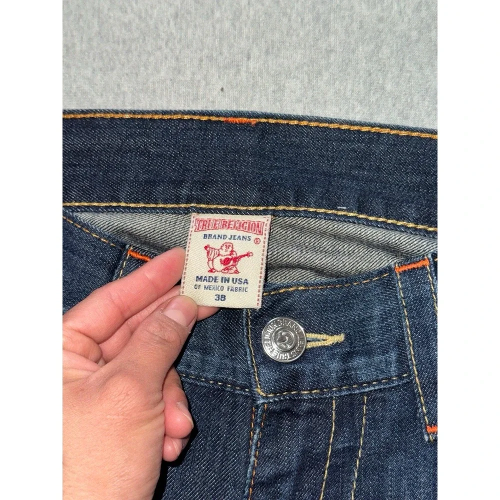 True Religion Joey Jeans Mens Blue Bootcut Dark Wash Denim Size‎ 38